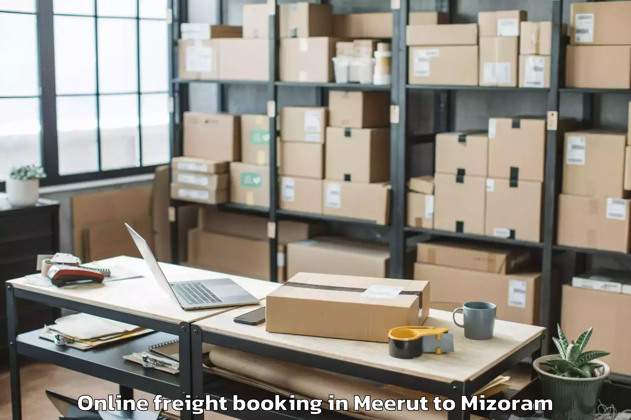 Comprehensive Meerut to Aizawl Airport Ajl Online Freight Booking